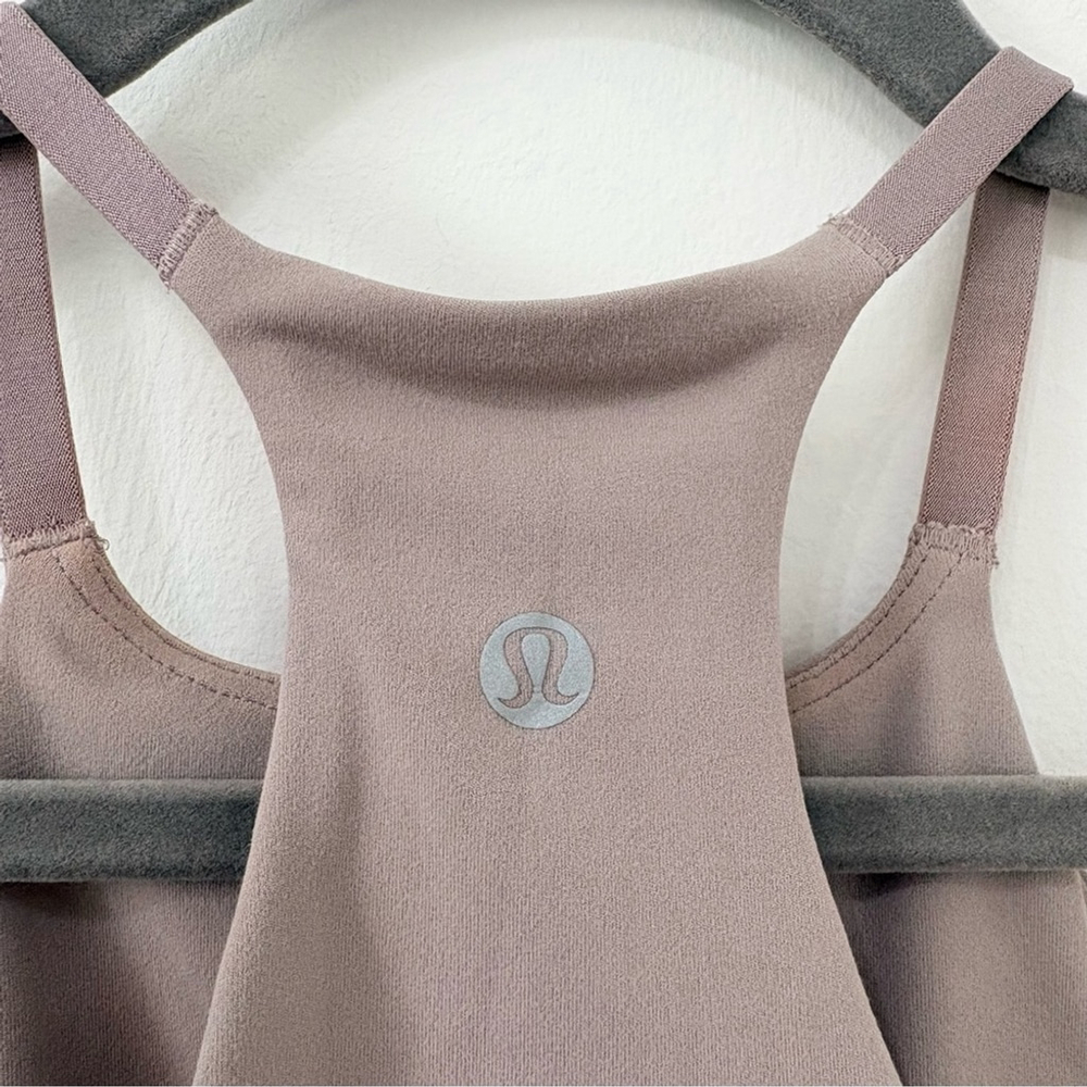 Lululemon | Nulu High-Neck Mesh-Hem Tank | Sz XS B/C Cup | Mauve Grey | NWT - Picture 4 of 5
